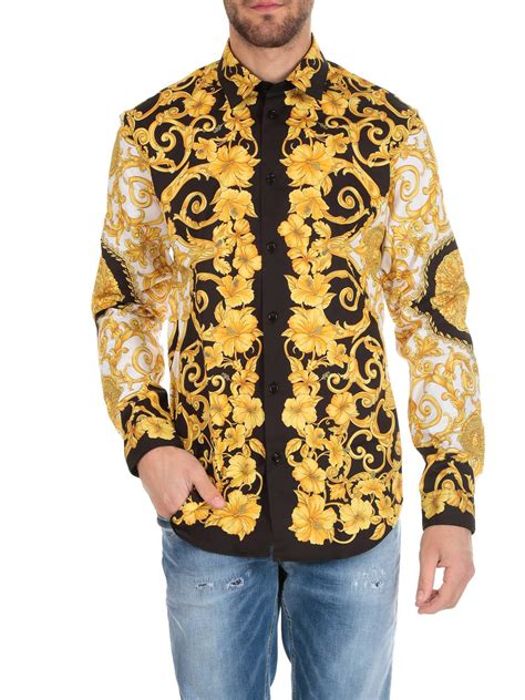 versace men's long sleeve shirts|Versace fitted shirts for men.